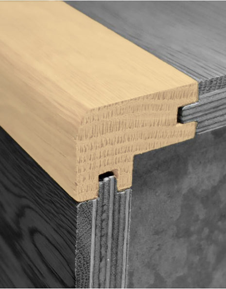 WS2 900mm Flush-Fit Nosing  (suitable for 14mm thick T&G Wood) - Solid Oak