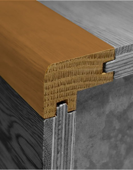 WS3 900mm Flush-Fit Nosing  (suitable for 14mm thick T&G Wood) - Golden Oak