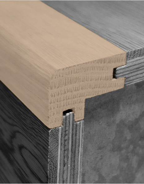 WS7 900mm Solid Oak Flush-Fit Nosing - Whitewashed Oak