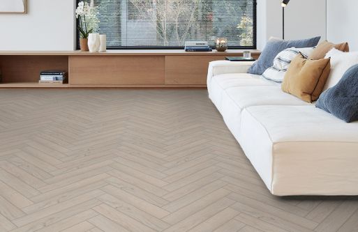 Prime Herringbone - Frosted Oak Laminate Flooring