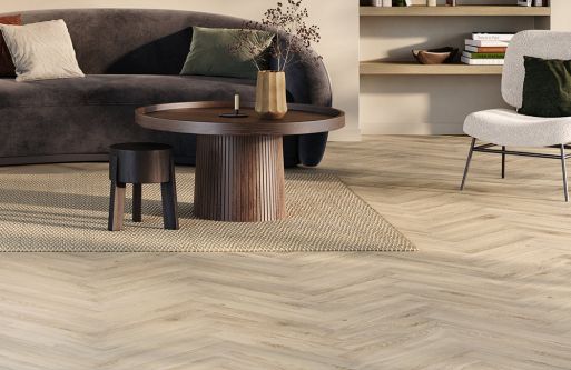 Prime Herringbone - Latte Oak Laminate Flooring