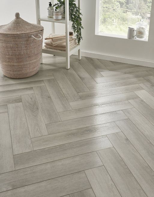 EvoCore Premium Herringbone - Whitewashed Cottage Oak
