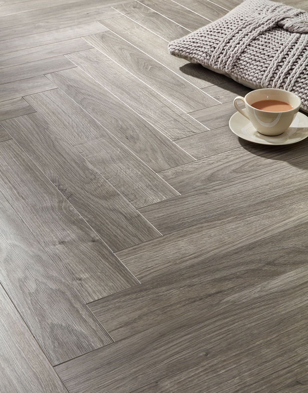 BerryAlloc Chateau Herringbone - Java Light Grey Laminate Flooring 2