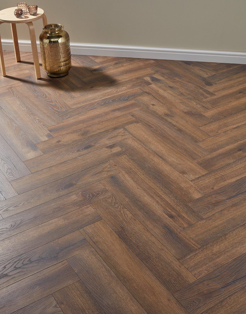 Kronotex Herringbone - Peterson Oak Dark Laminate Flooring 1
