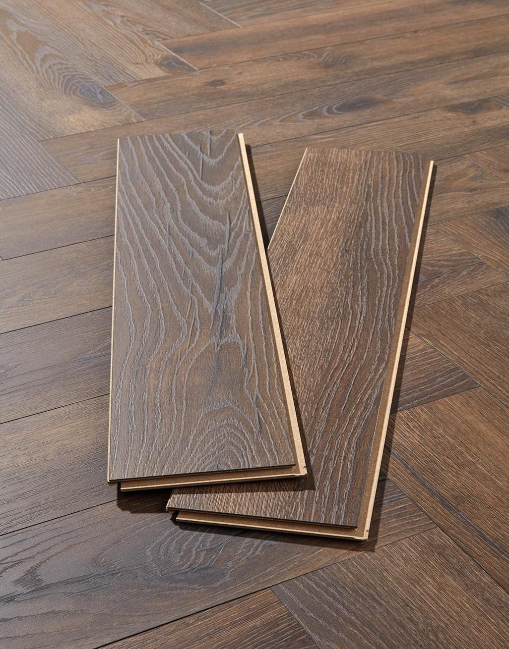 Kronotex Herringbone - Peterson Oak Dark Laminate Flooring 3