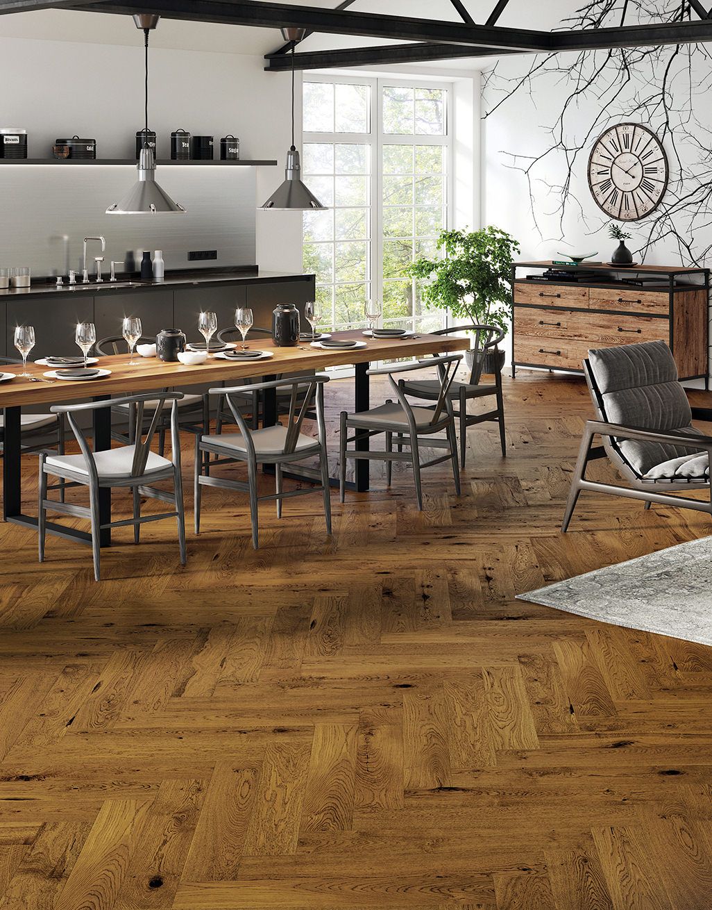 European Oak Herringbone Rich Toffee Oak 14 x 130mm 4