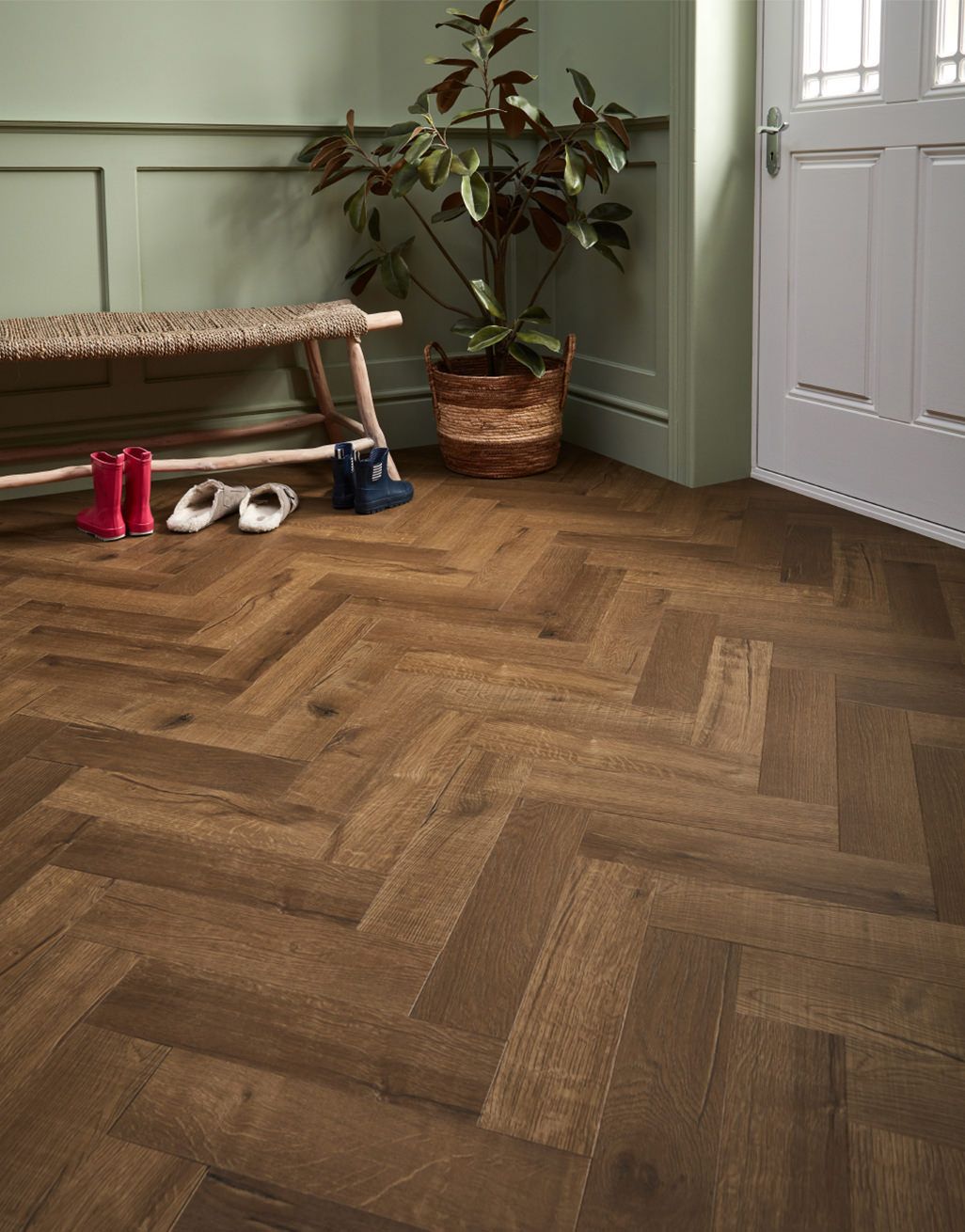 Asenso Signature Herringbone - Rich Toffee Oak 1