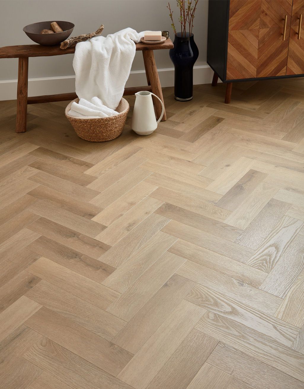 Asenso Signature Herringbone - Oyster Oak 1