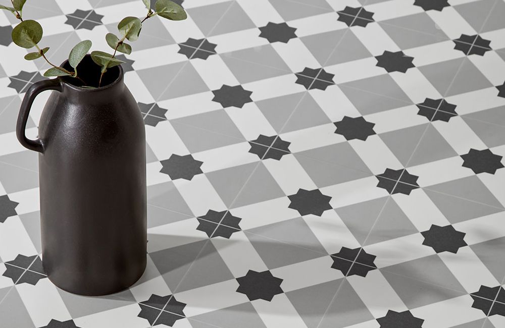 IVC Fashion Tiles - Marrakesh Grey Vinyl Flooring