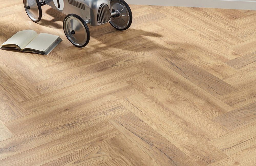Kronotex Herringbone - Peterson Oak Natural Laminate Flooring