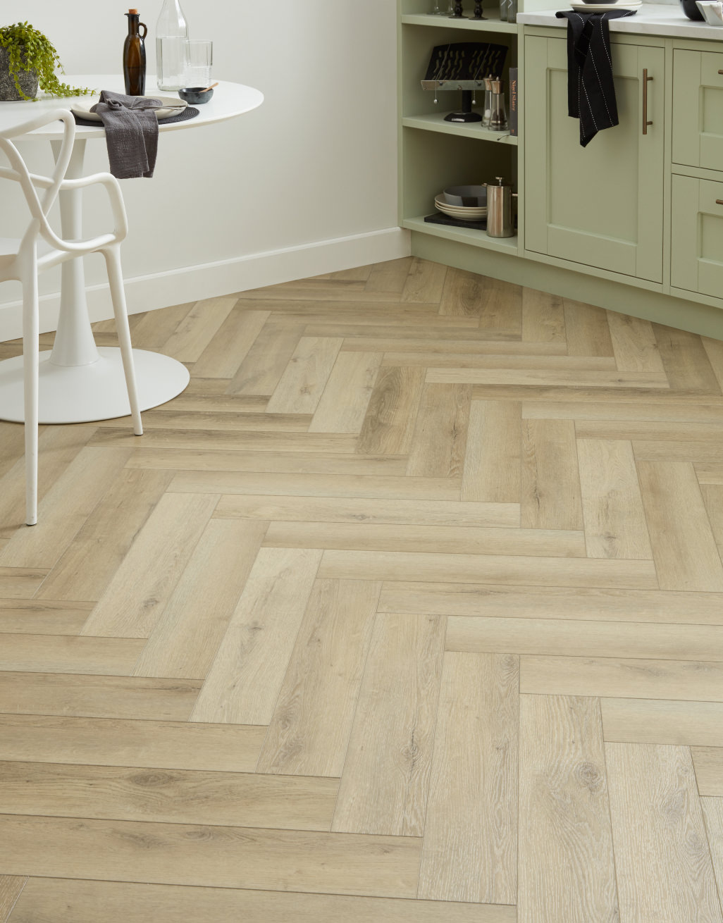 EvoCore Premium Herringbone - Light Vanilla Oak