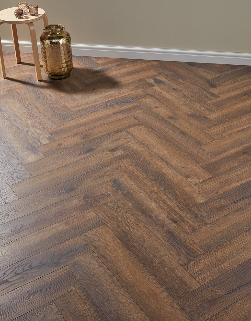 Kronotex Herringbone - Peterson Oak Dark Laminate Flooring