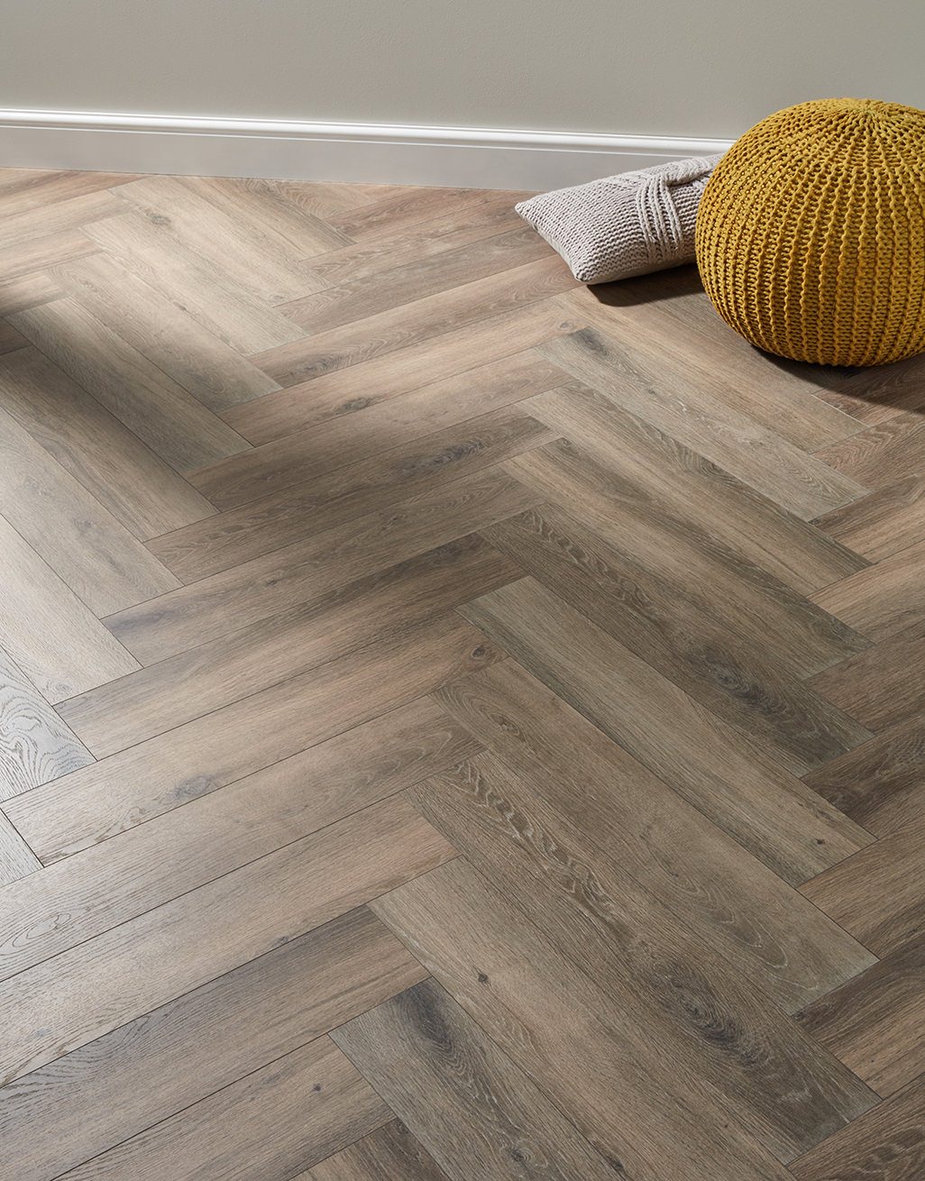 Kronotex Herringbone - Oak Dark Brown Laminate Flooring