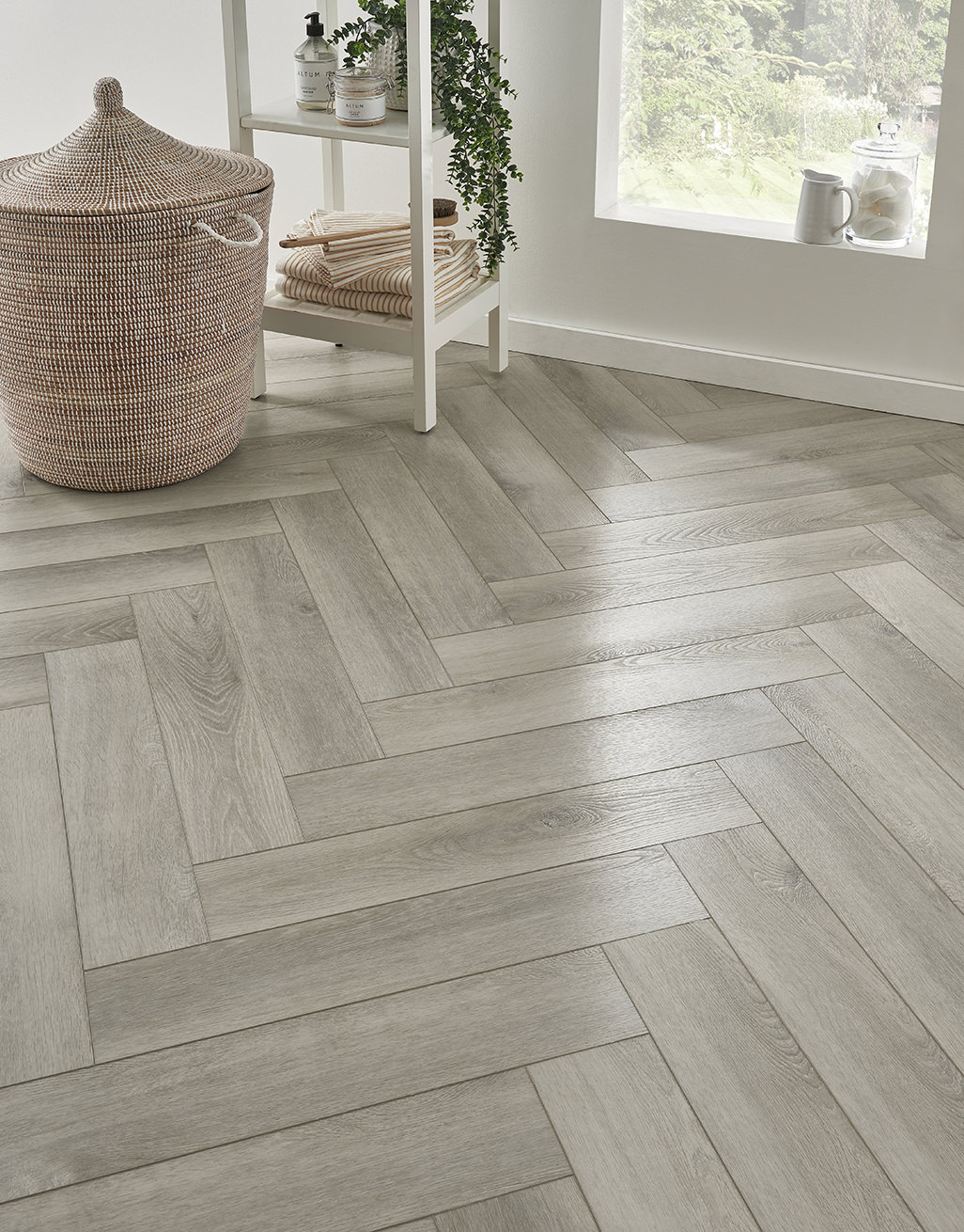 EvoCore Premium Herringbone - Whitewashed Cottage Oak